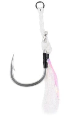 Mustad Heavy Duty Jigging Assist Rig, White W/ White Flash & Ring