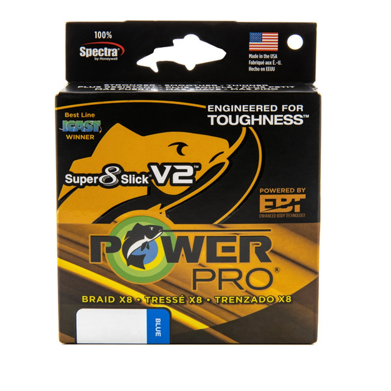 PowerPro Super 8 Slick V2 Braided Spectra Line 300 Yards Marine Blue 1 PowerPro Super 8 Slick V2 Braided Spectra Line 300 Yards Marine Blue